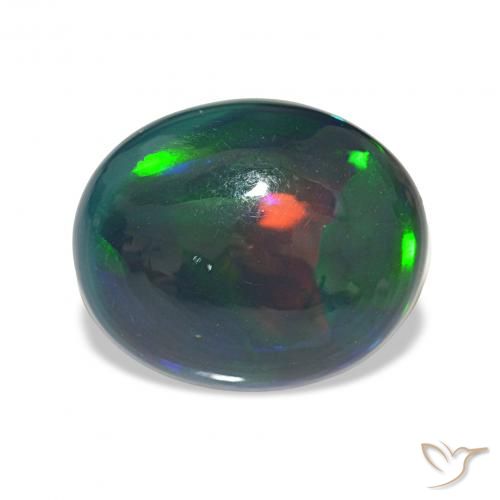 8.10ct Multicolore Opale noire, ovale, Opaque
