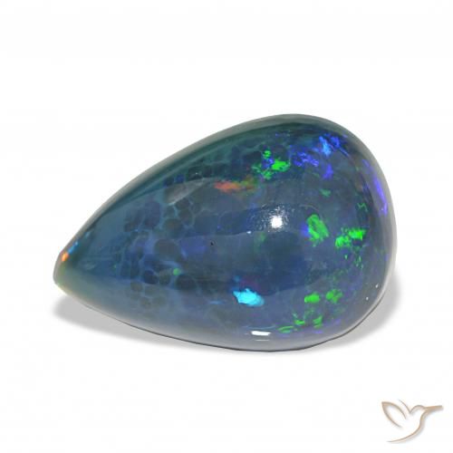 9.45ct Multicolore Opale noire, En forme de poire, Opaque
