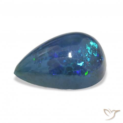 Opale noire Multicolore naturelle En forme de poire, 9.45 ct, Opaque