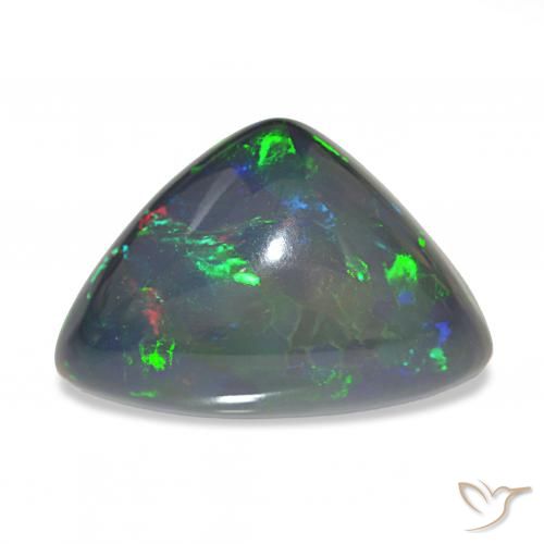 Opale noire Multicolore naturelle Trillion, 9.16 ct, Opaque