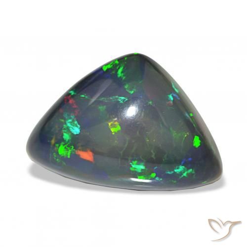 Opale noire Multicolore naturelle Trillion, 9.16 ct, Opaque