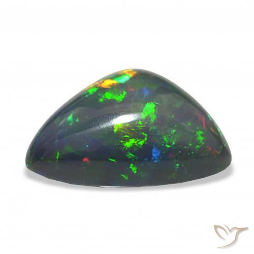 Opale noire Multicolore naturelle Trillion, 9.16 ct, Opaque