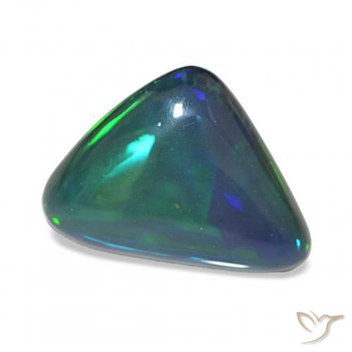 Opale noire Multicolore naturelle Trillion, 6.92 ct, Opaque