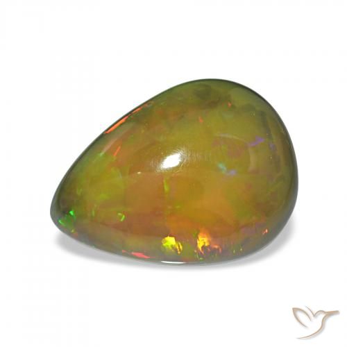 6.70ct Multicolore Opale noire, En forme de poire, Opaque