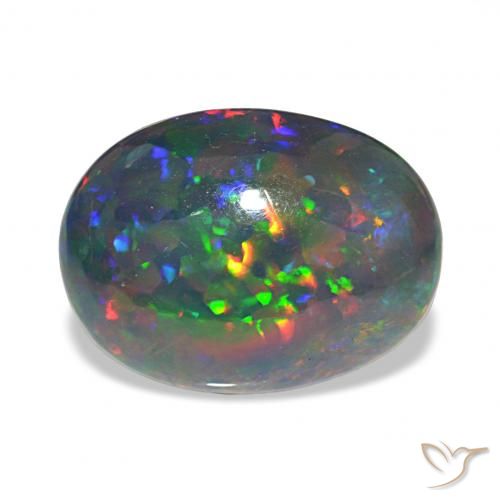7.80ct Multicolore Opale noire, ovale, Opaque