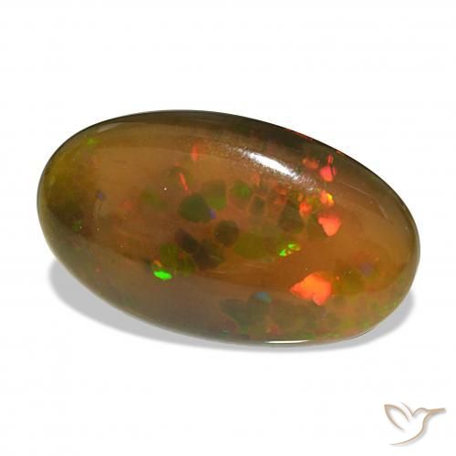 Opale noire Multicolore naturelle ovale, 12.20 ct, Opaque