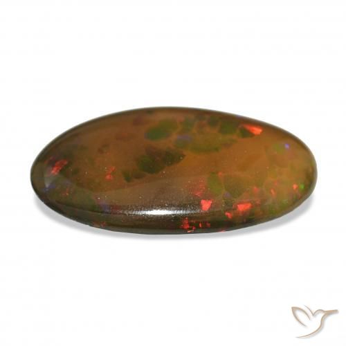 Opale noire Multicolore naturelle ovale, 12.20 ct, Opaque