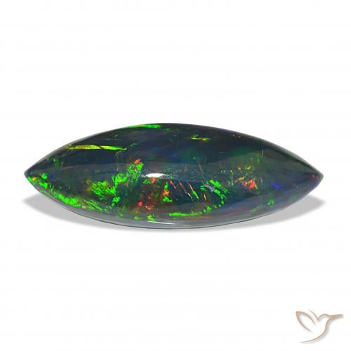 11.33ct Multicolore Opale noire, Marquise, Opaque