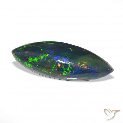Opale noire Multicolore naturelle Marquise, 11.33 ct, Opaque