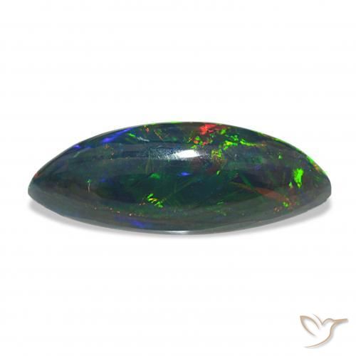 Opale noire Multicolore naturelle Marquise, 11.33 ct, Opaque