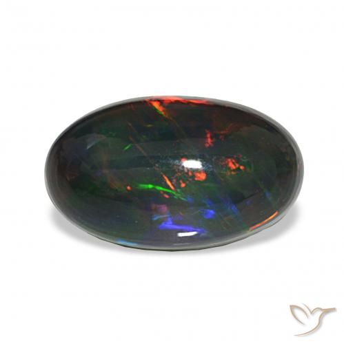 4.80ct Multicolore Opale noire, ovale, Opaque