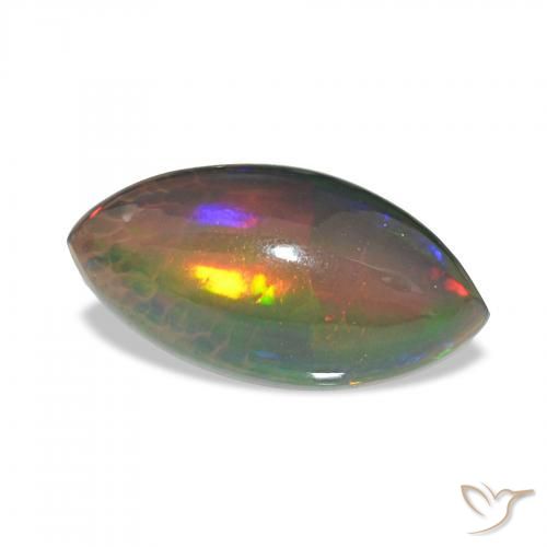Opale noire Multicolore naturelle Marquise, 3.55 ct, Opaque