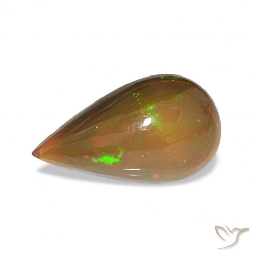 4.12ct Multicolore Opale noire, En forme de poire, Opaque