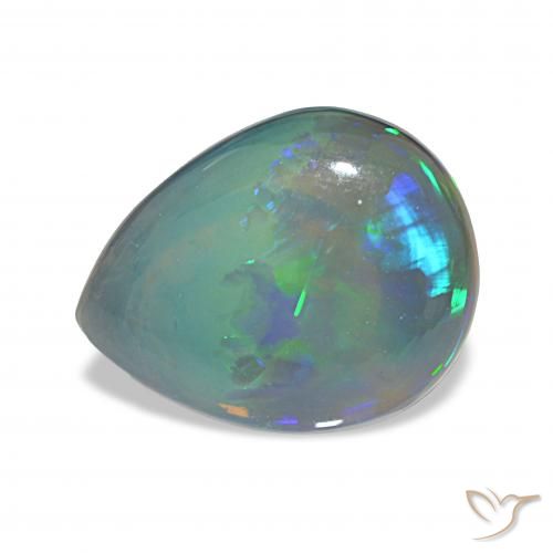 3.26ct Multicolore Opale noire Pierres précieuses, En forme de poire, Opaque
