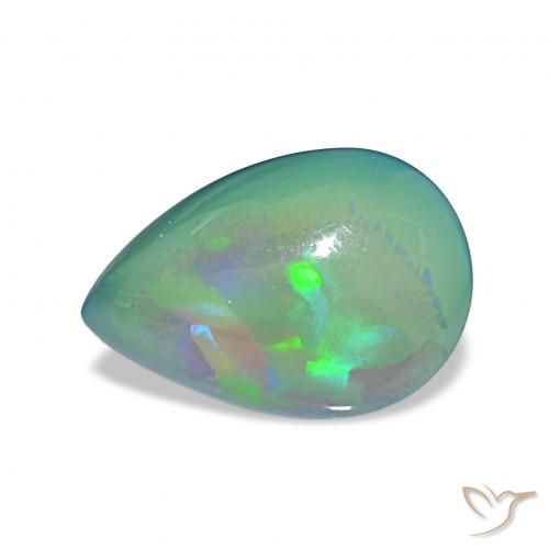 4.97ct Multicolore Opale noire, En forme de poire, Opaque