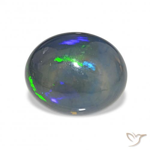 4.13ct Multicolore Opale noire, ovale, Opaque