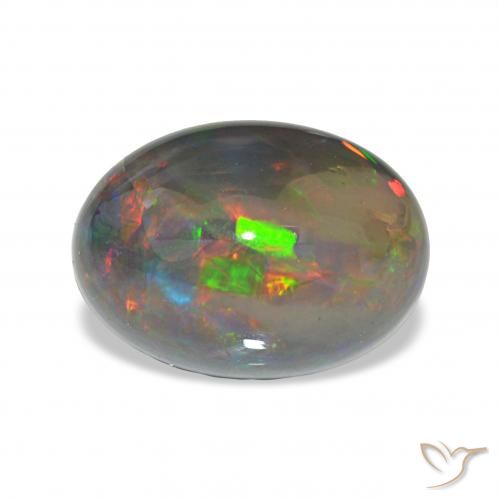 3.96ct Multicolore Opale noire, ovale, Opaque