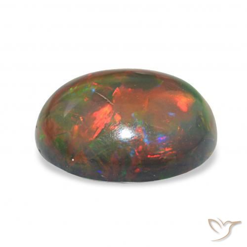 Opale noire Multicolore naturelle ovale, 2.90 ct, Opaque