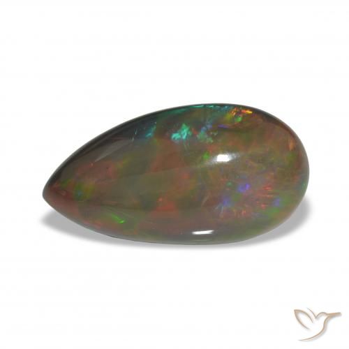 10.10ct Multicolore Opale noire, En forme de poire, Opaque