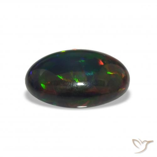Opale noire Multicolore naturelle ovale, 8.61 ct, Opaque