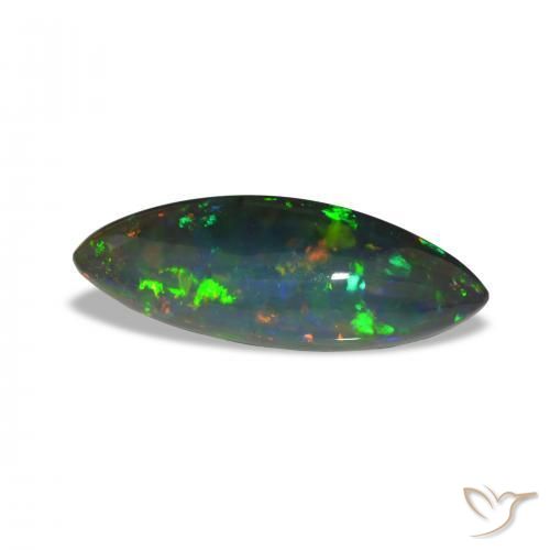 Opale noire Multicolore naturelle Marquise, 5.24 ct, Opaque