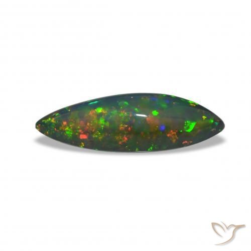 Opale noire Multicolore naturelle Marquise, 5.24 ct, Opaque