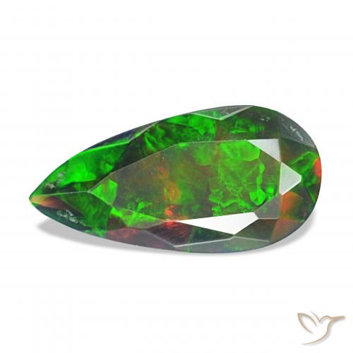 2.04ct Multicolore Opale noire, En forme de poire, Opaque