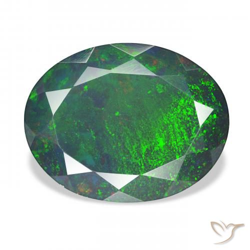 5.15ct Multicolore Opale noire, ovale, Opaque