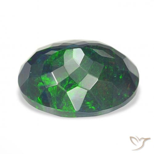 Opale noire Multicolore naturelle ovale, 5.15 ct, Opaque