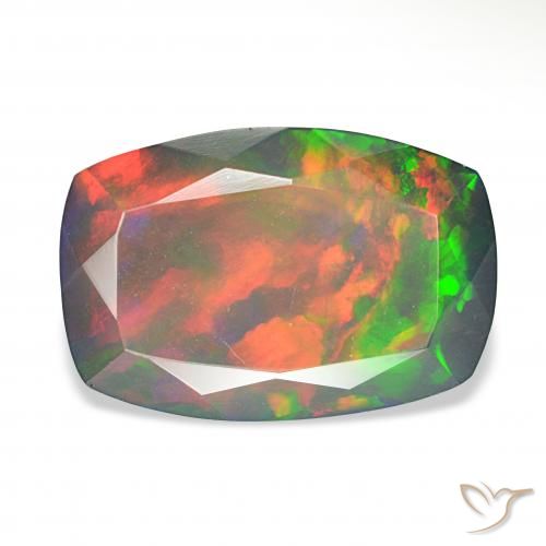5.06ct Multicolore Opale noire, Coussin, Opaque