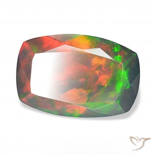 Opale noire Multicolore naturelle Coussin, 5.06 ct, Opaque