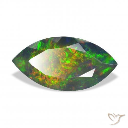 Opale noire Multicolore naturelle Marquise, 3.37 ct, Opaque