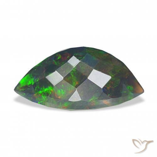 Opale noire Multicolore naturelle Marquise, 3.37 ct, Opaque