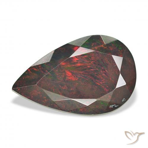 3.10ct Multicolore Opale noire, En forme de poire, Opaque