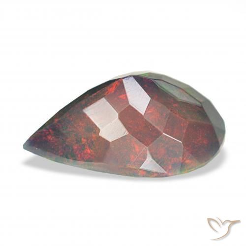 Opale noire Multicolore naturelle En forme de poire, 2.89 ct, Opaque