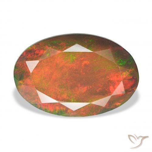 4.04ct Multicolore Opale noire, ovale, Opaque