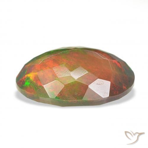 Opale noire Multicolore naturelle ovale, 4.04 ct, Opaque