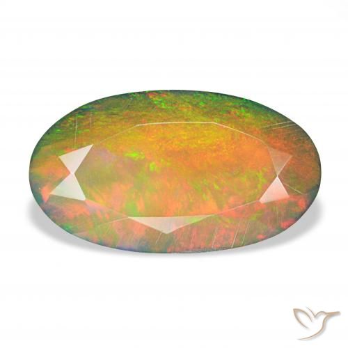 2.66ct Multicolore Opale noire, ovale, Opaque