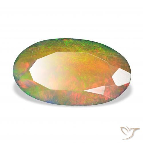 Opale noire Multicolore naturelle ovale, 2.66 ct, Opaque