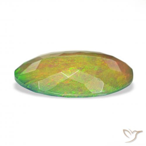 Opale noire Multicolore naturelle ovale, 2.66 ct, Opaque