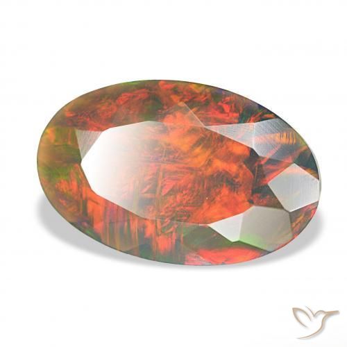 Opale noire Multicolore naturelle ovale, 2.75 ct, Opaque