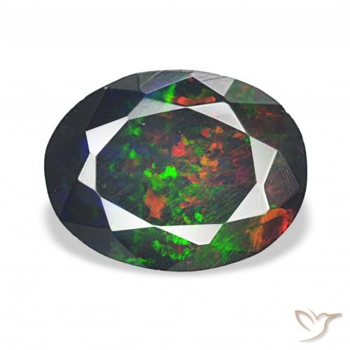 2.11ct Multicolore Opale noire, ovale, Opaque