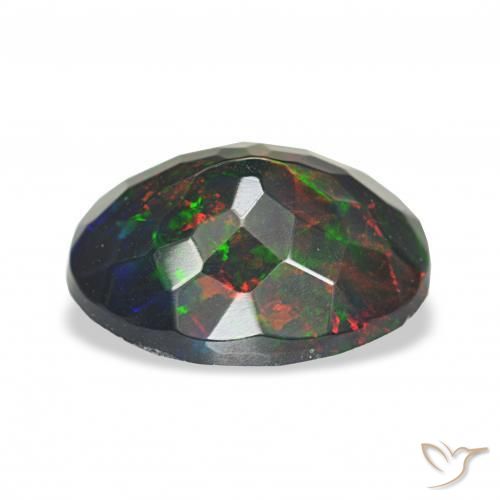 Opale noire Multicolore naturelle ovale, 2.11 ct, Opaque