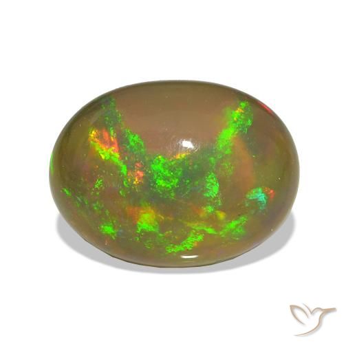 Opale noire Multicolore naturelle ovale, 2.54 ct, Transparent