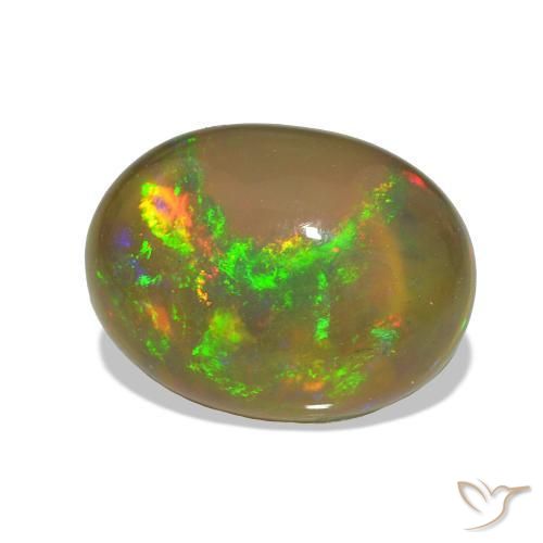Opale noire Multicolore naturelle ovale, 2.54 ct, Transparent