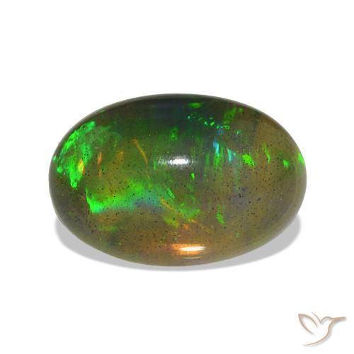 Opale noire Multicolore naturelle ovale, 2.42 ct, Transparent