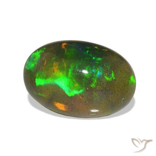 Opale noire Multicolore naturelle ovale, 2.42 ct, Transparent