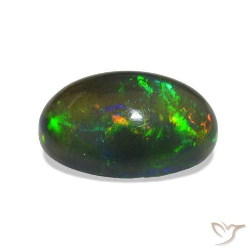 Opale noire Multicolore naturelle ovale, 2.42 ct, Transparent