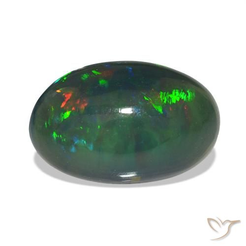 Opale noire Multicolore naturelle ovale, 2.90 ct, Transparent