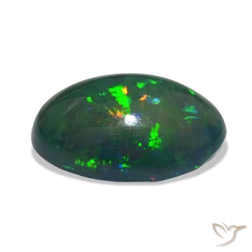Opale noire Multicolore naturelle ovale, 2.90 ct, Transparent